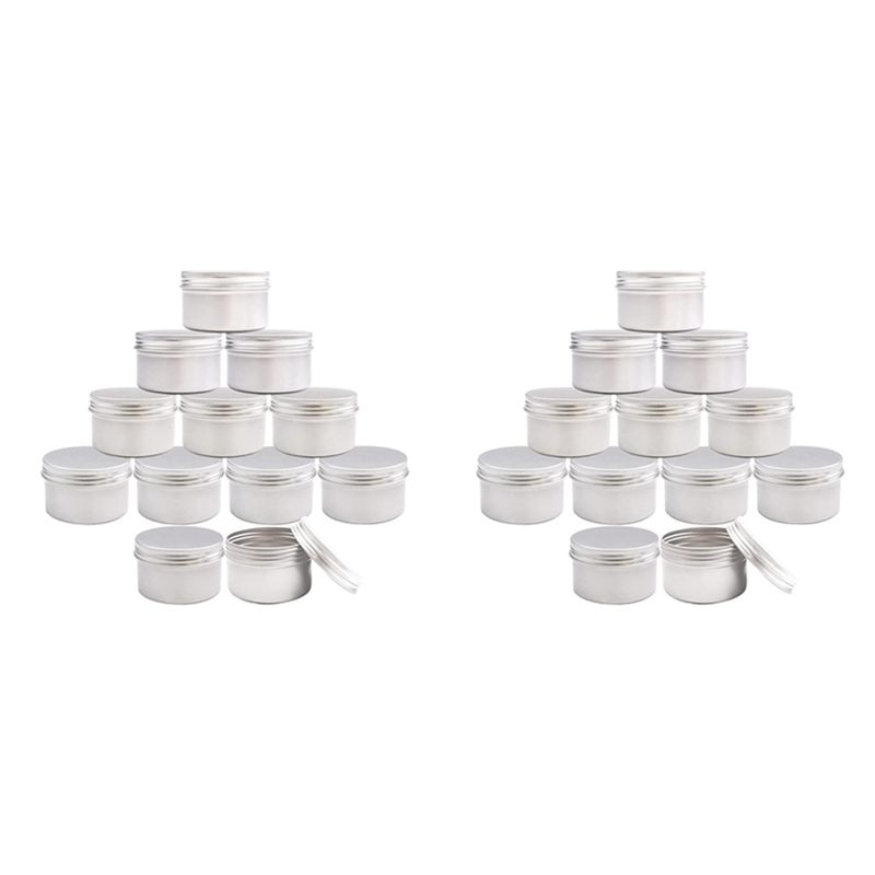 Metal Tin Lid 4Oz - B84B-24Pcs 4Oz Metal Candle Tins For