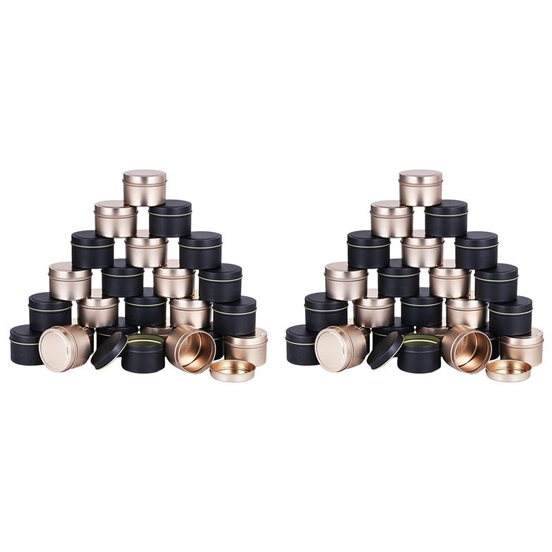 Metal Tin Lid 4Oz - VEHO-48 Pack Candle Tin Cans With
