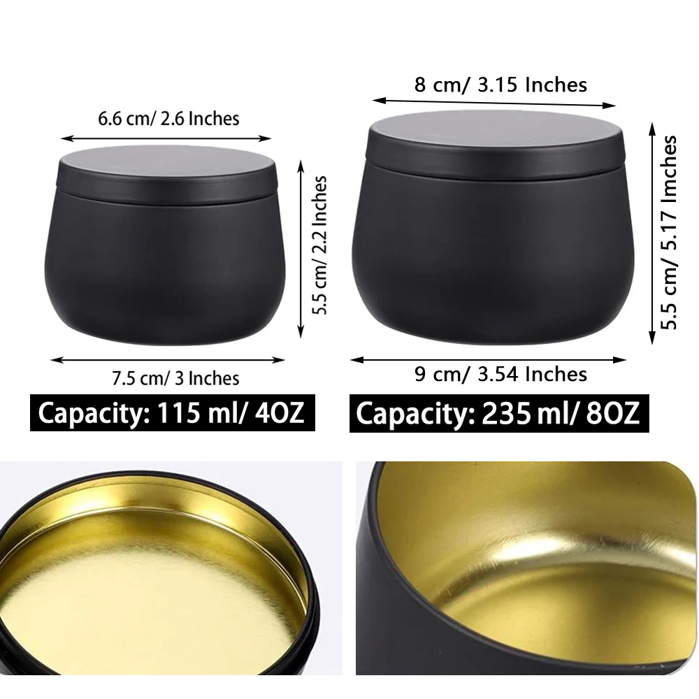 4oz/8oz Empty Metal Candle Tin - Metal Tin Lid 4Oz 评论和价格