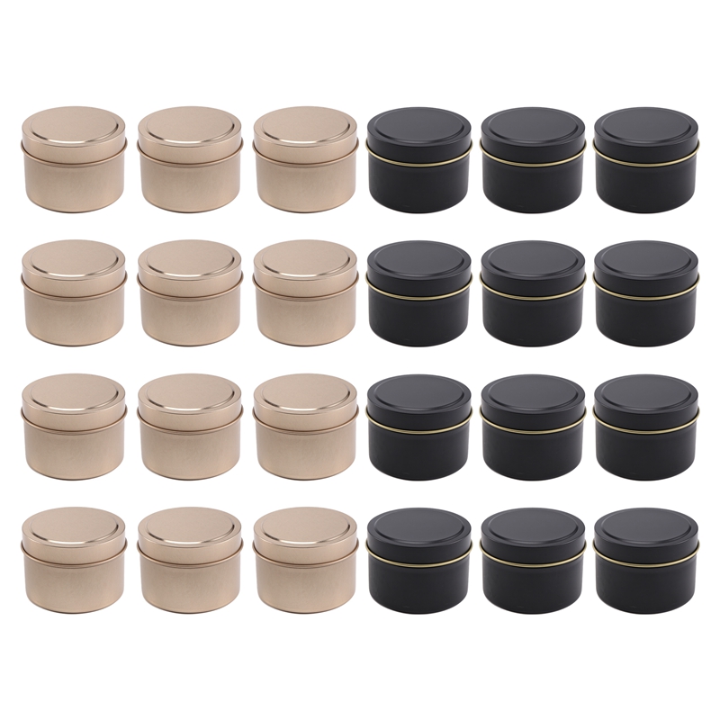 24 Pack Candle Tin Cans with L - Metal Tin Lid 4Oz 评论和价格