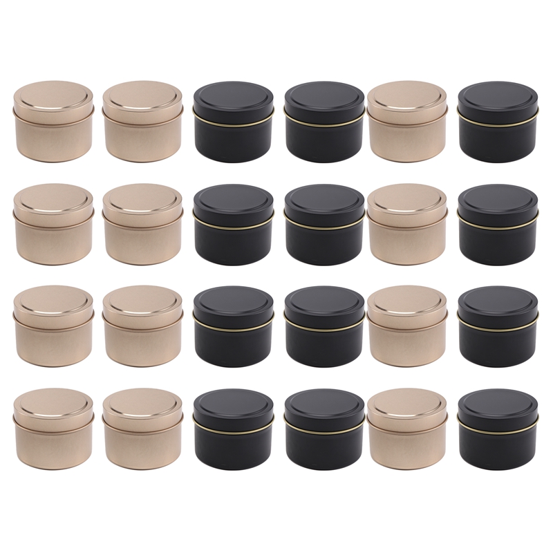 24 Pack Candle Tin Cans with L - Metal Tin Lid 4Oz 评论和价格