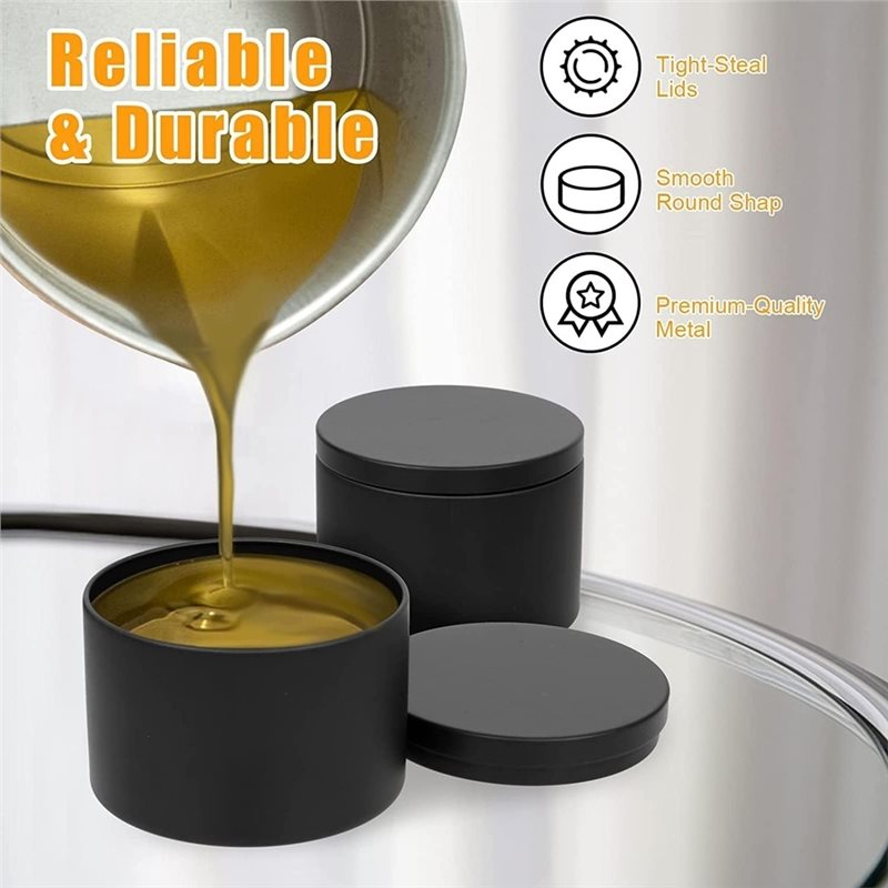 B03C-24-Pack Candle Tins With  - Metal Tin Lid 4Oz 评论和价格