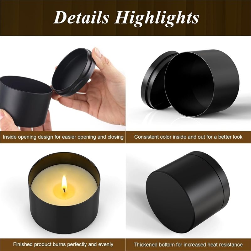B03C-24-Pack Candle Tins With  - Metal Tin Lid 4Oz 评论和价格