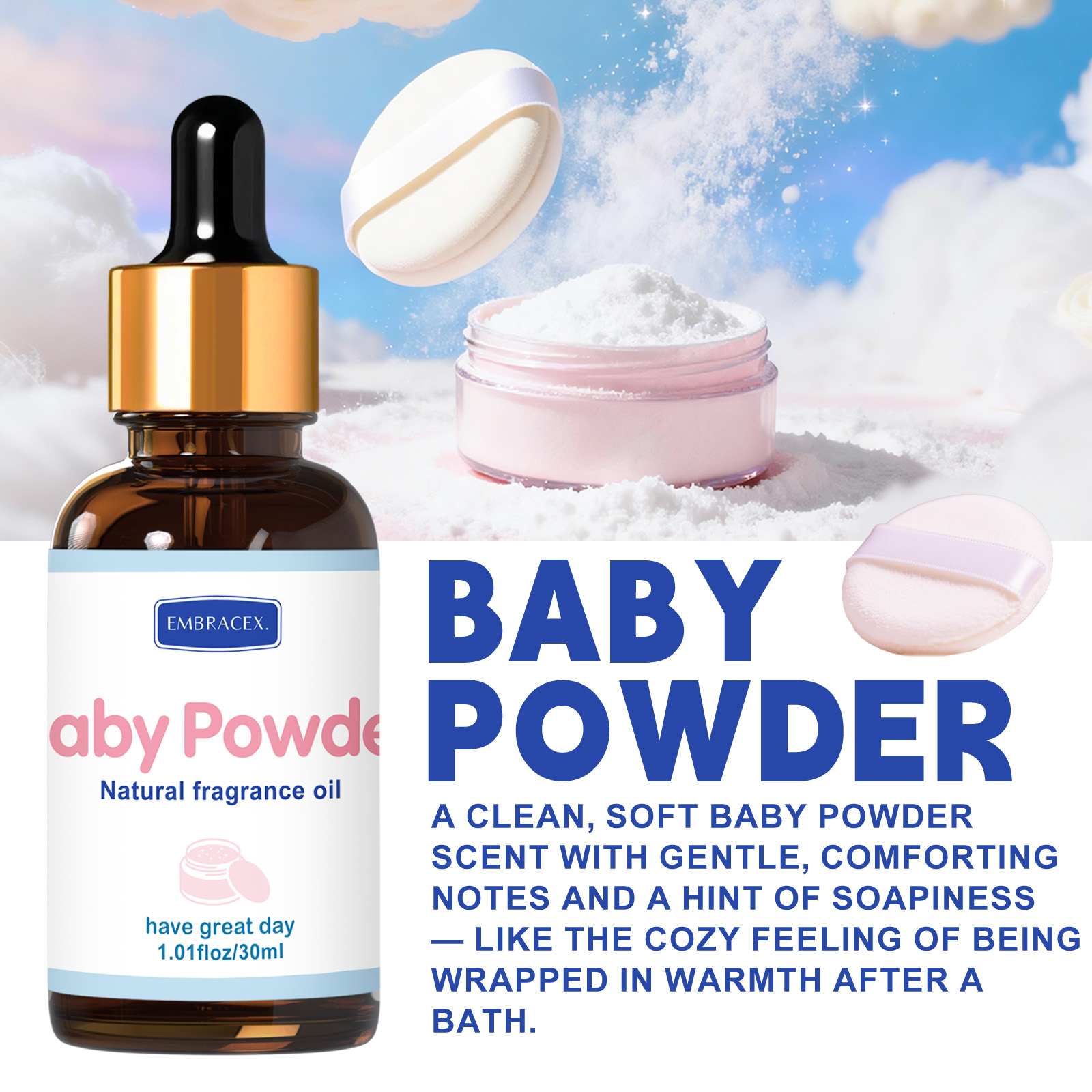30ml Baby Powder Fragrance Oil - Candle Fragrance Supplies 评论和价格