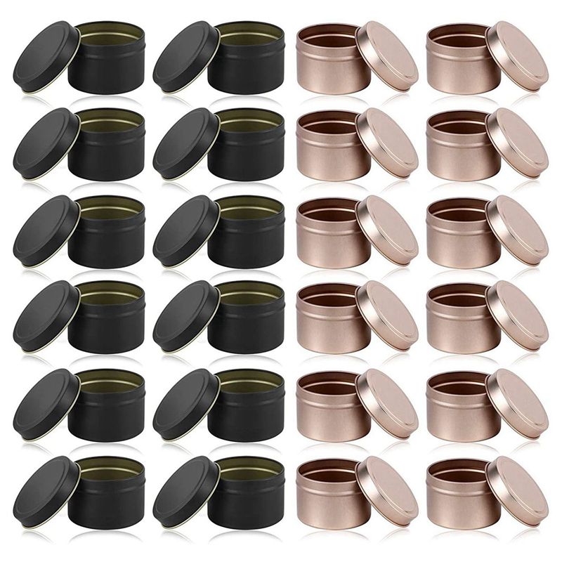 VEHO-48 Pack Candle Tin Cans W - Metal Tin Lid 4Oz 评论和价格