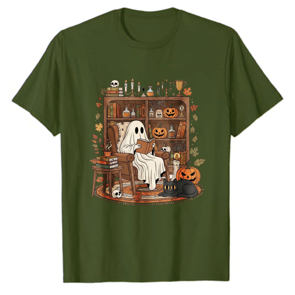 Cute Book‑Reading Ghost Librar - Black Tin Candle 评论和价格