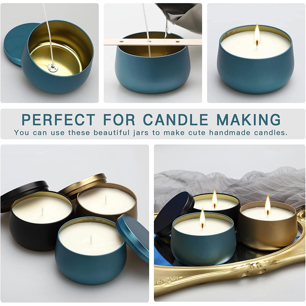 4oz 8oz Candle Containers with - Metal Tin Lid 4Oz 评论和价格